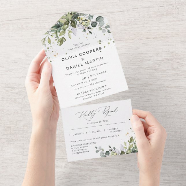 La verdure en un seul Faire-part de mariage (Déchirure)