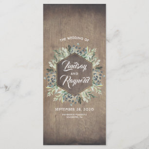 La verdure   Rustic Country Grn Wedding Programmes