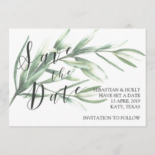 La verdure sauvent la carte d'invitation de date