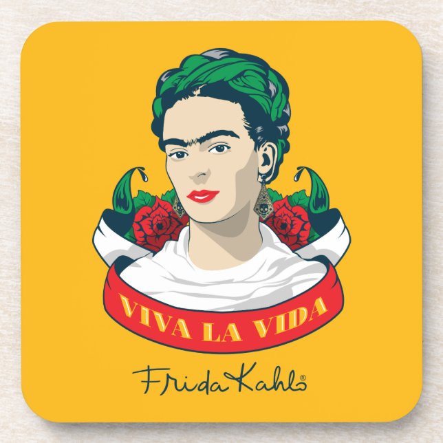 La Vida Frida Kahlos | Viva Getränkeuntersetzer (Vorderseite)