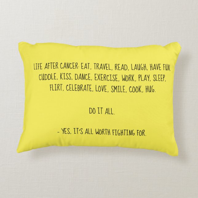 La vie après le cancer coussin (Dos)