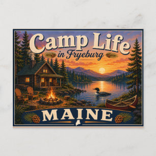 La vie au camp à Fryeburg Maine Carte postale nost