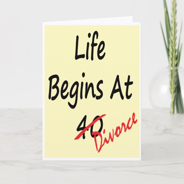 La vie commence à 40 ans - Carte de divorce (Devant)