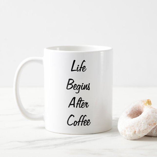 La vie commence après le café amusant tasse (Avec donut)