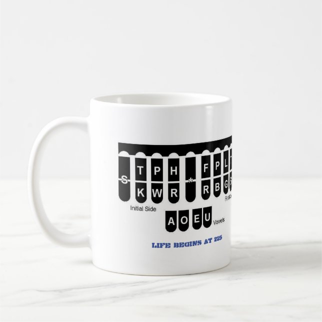 La vie de Steno commence à la tasse de 225 bleus (Gauche)