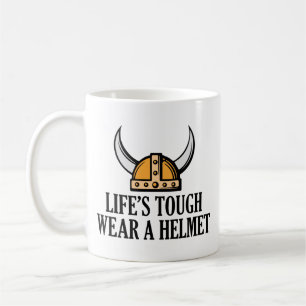 La vie dure porter une tasse de café casque