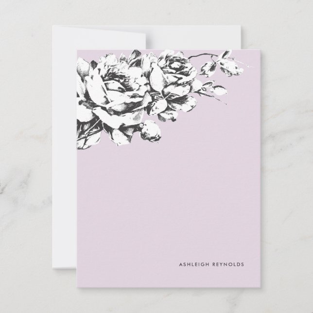 La Vie en Rose Blumengestation - Lila Mitteilungskarte (Vorderseite)