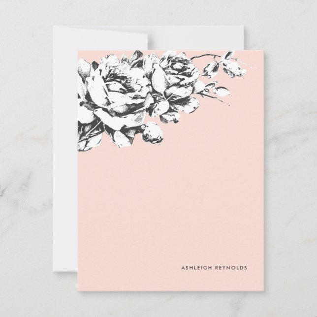 La Vie en Rose Blumengestation - Rosa Mitteilungskarte (Vorderseite)