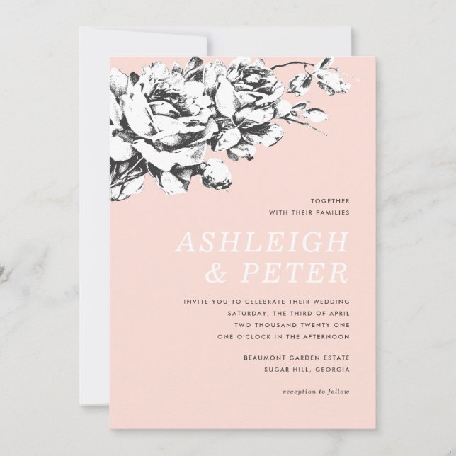 La Vie en Rose Florenz Einladung zur Hochzeit - Ro (Vorderseite)