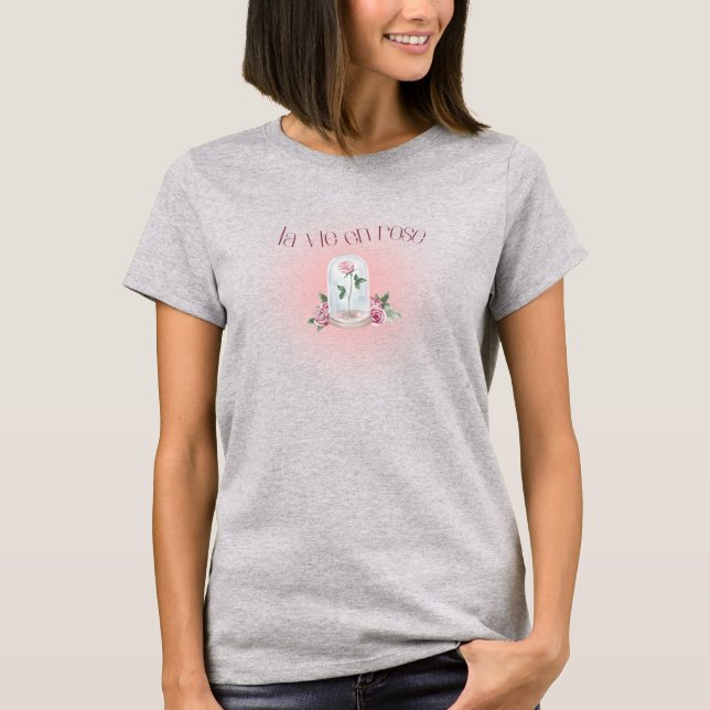 La vie en Rose franz. vcour floral T-Shirt (Vorderseite)