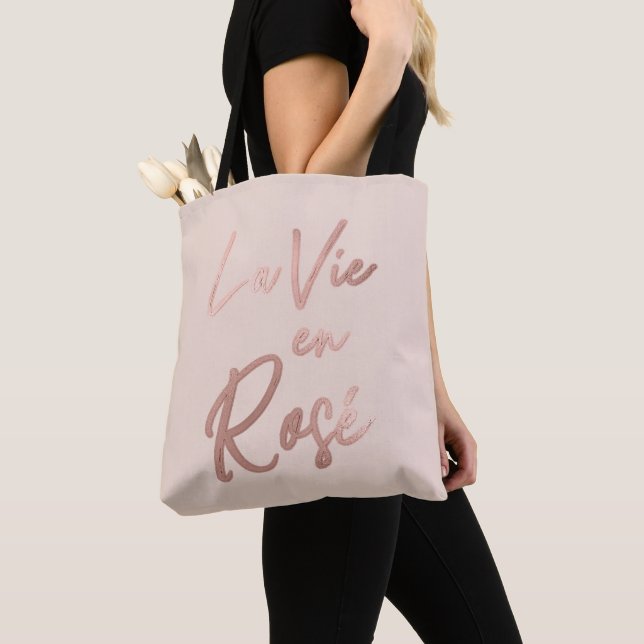 La Vie en Rose Französisch Zitat Rose Gold Pink Tasche (Von Nahem)