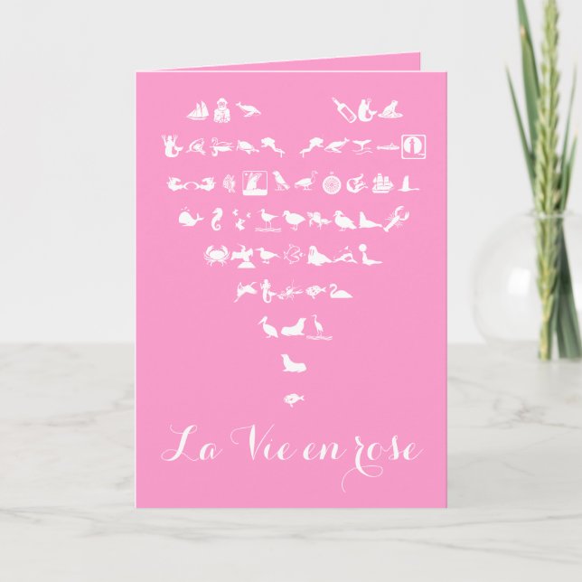 La Vie en Rose La Saint Valentin Carte de voeux (Devant)