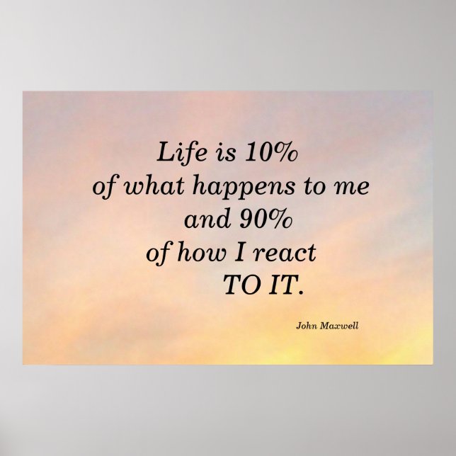 LA VIE EST 10% JOHN MAXWELL MOTIVATIONAOL POSTER (Devant)