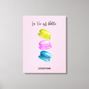 La Vie est Belle Macarno Personalisiert Leinwanddruck