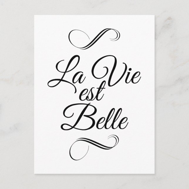 La vie est belle postkarte (Vorderseite)