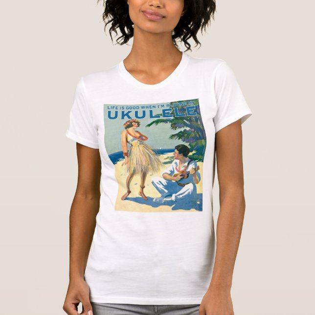 La vie est bon T-shirt de douille de short de (Devant)