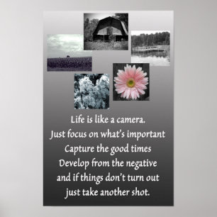 La vie est comme une affiche d'appareil-photo