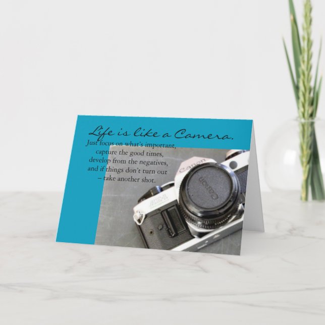 La vie est comme une carte de voeux pour caméra (Devant)