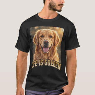La Vie Est Dorée T-Shirt Chien Retriever Doré Vi