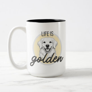 La vie est en or | Mignon Retriever doré | Mug Chi