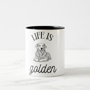 La vie est Golden Minimlist Black White Coffee Mug