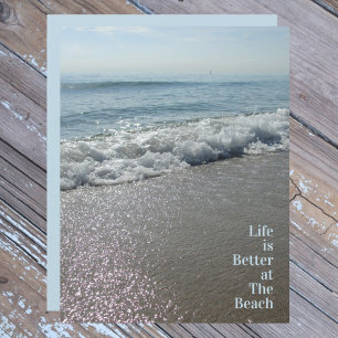 La vie est meilleure à la plage feuille de papier