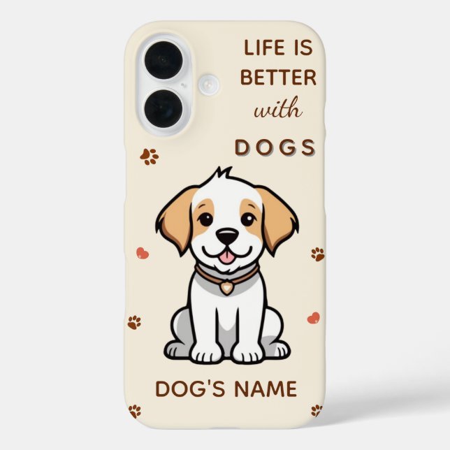 La vie est meilleure avec les chiens - coque iphon (Verso)