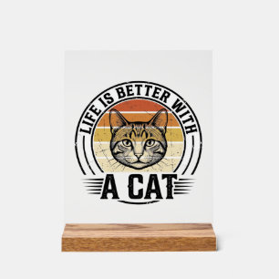 La vie est meilleure avec un chat vintage chat con