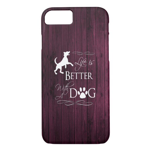 La vie est meilleure avec un coque iphone de chien (Dos)