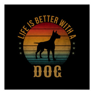 LA VIE EST MEILLEURE AVEC UN POSTER CHIEN