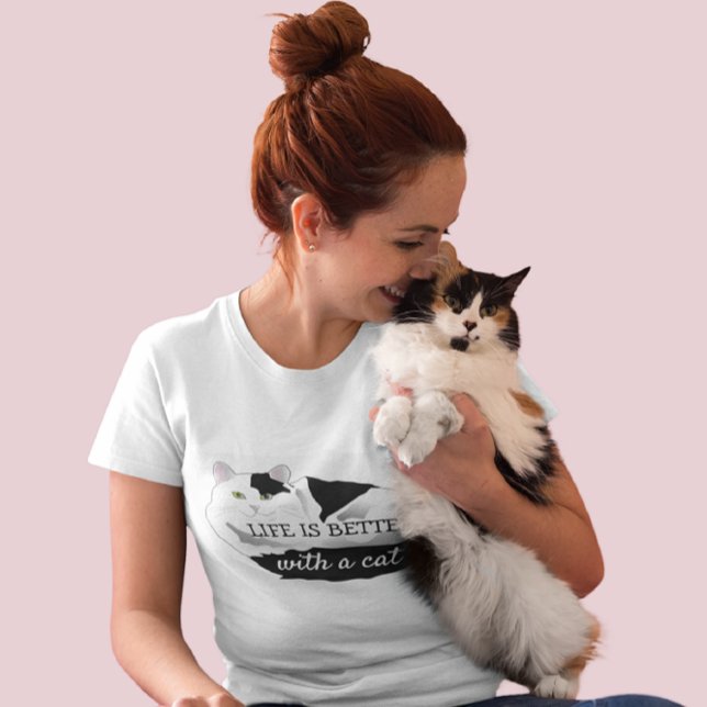 La vie est meilleure avec un T-shirt chat (Créateur téléchargé)