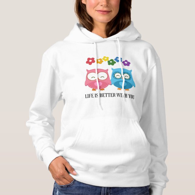 La vie est meilleure avec vous Sweat - shirt à cap (Devant)