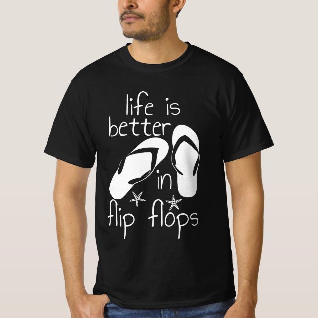 La Vie Est Meilleure En T-Shirt Flip Flops (Devant)