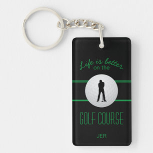 La vie est meilleure golfeur monogramme noir vert 