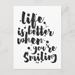 La Vie Est Meilleure Lorsque Souriant - Carte Insp