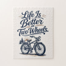 La vie est meilleure sur deux roues Puzzle de vélo