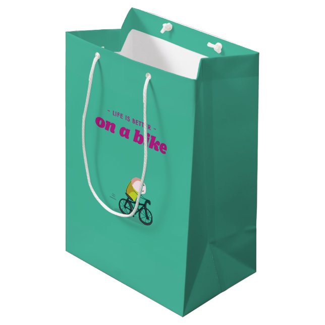 La vie est meilleure sur un vélo - sac de cadeau (Devant Angle)