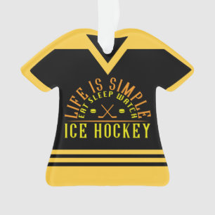 La vie est ornement simple de vacances de hockey