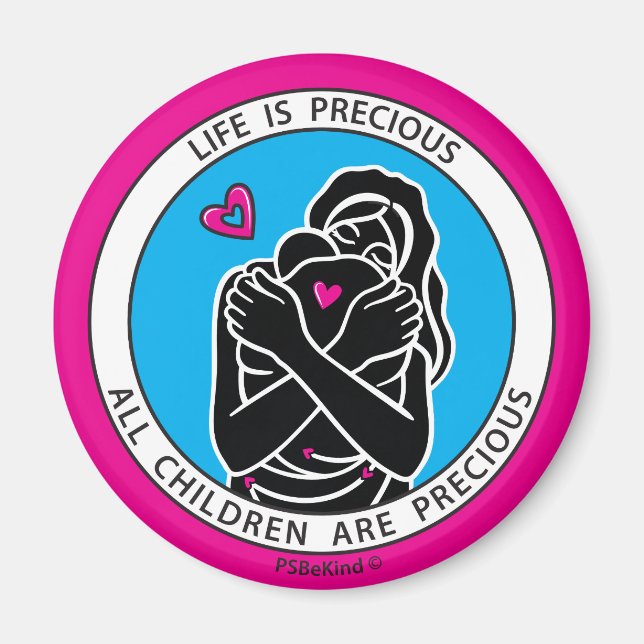 La Vie Est Précieuse 1 Pink_2.25" Magnet Rond (Devant)