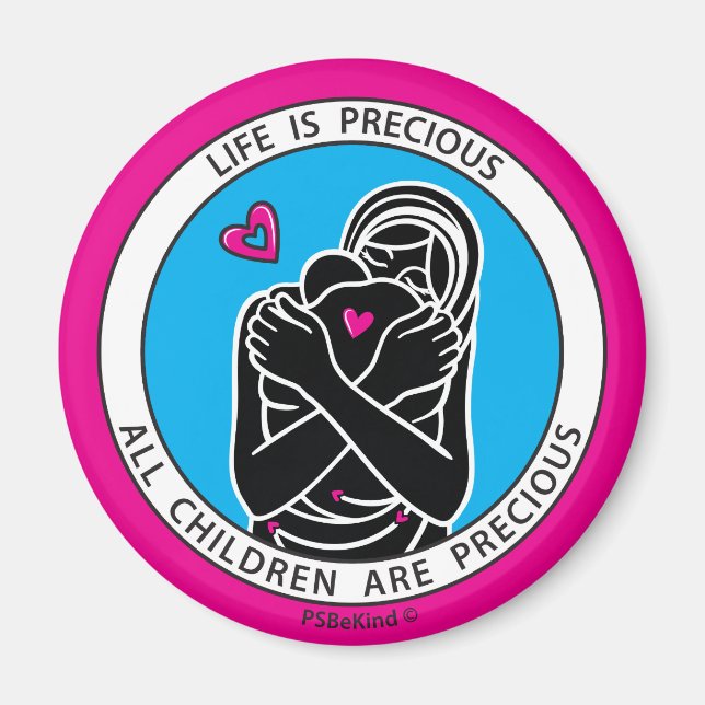 La Vie Est Précieuse 2 Pink_2.25" Magnet Rond (Devant)