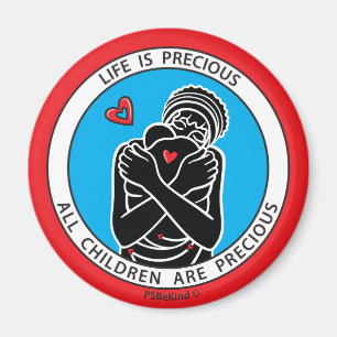 La Vie Est Précieuse 3 Rouge_2,25" Magnet Rond