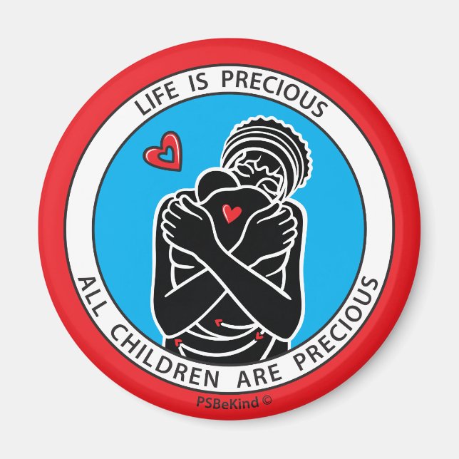 La Vie Est Précieuse 3 Rouge_2,25" Magnet Rond (Devant)
