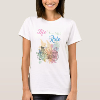 La vie est un beau T-shirt de femmes de tour