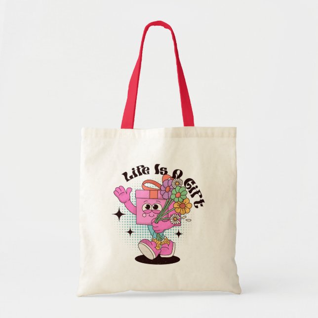 La vie est un cadeau Sac fourre-tout de design rét (Devant)