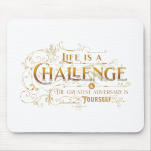 La Vie Est Un Défi Citation Phrase Inspiration Mousepad