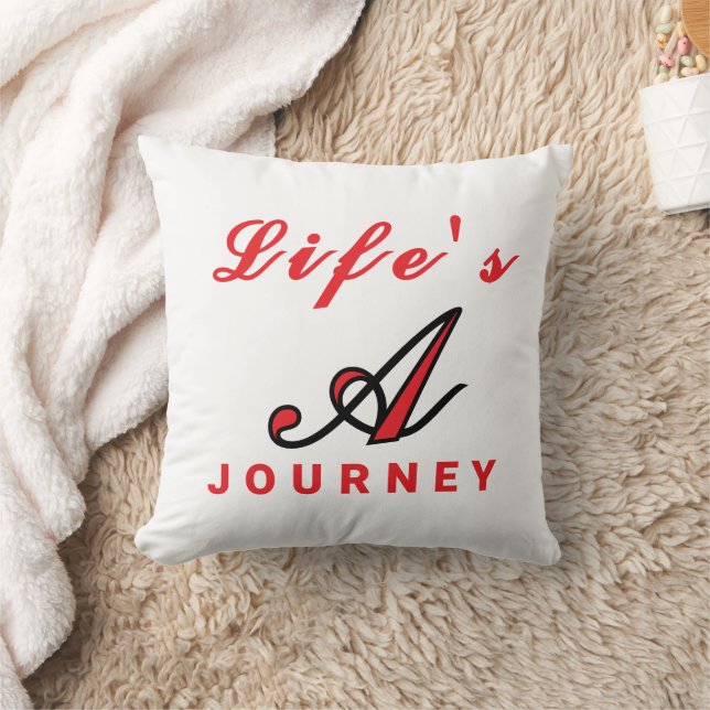 "La vie est un voyage" Motivational Accent Coussin (Couverture)