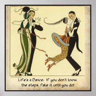 La vie est une danse : affiche de mode Vintage