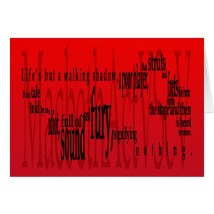 La "vie mais une ombre de marche" Macbeth