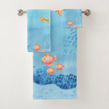 La vie marine à l'aquarelle en bleu. Nom et animau