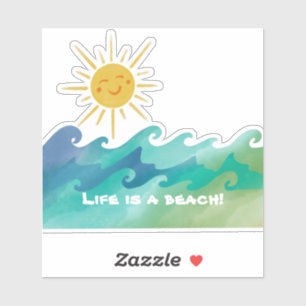 La vie mignonne est un Sticker en vinyle de plage
